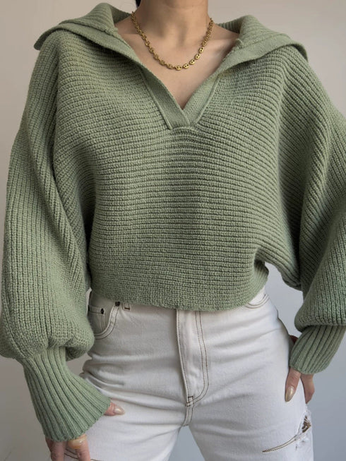 'Fable' Winged Sleeve Sweater - Celes Fashion